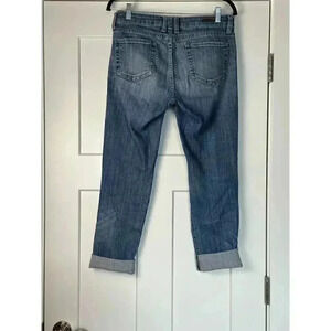 Kut From The Kloth Catherine Boyfriend Jeans Distressed Mid Rise Crop Blue Sz 6